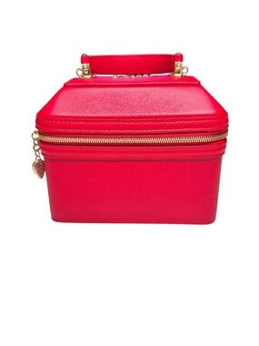 BVLGARI Serpenti Vanity Bag - Red Leather Women's 2-Way Shoulder Bag Luxury